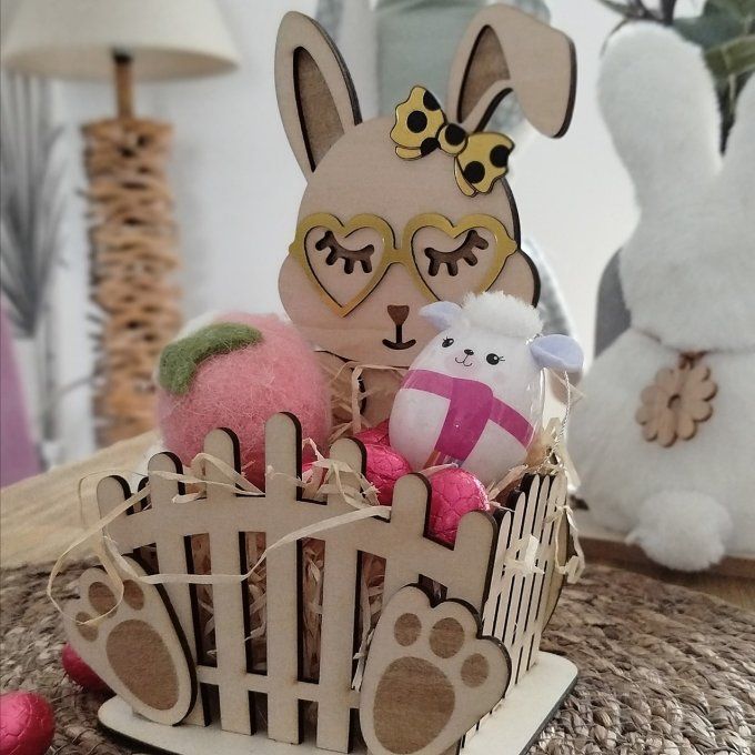 Panier lapin avec noeud