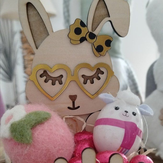 Panier lapin avec noeud