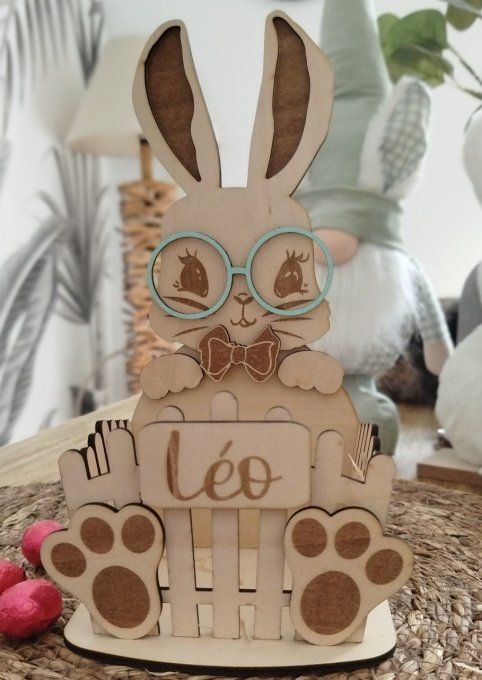 Panier lapin avec noeud papillon