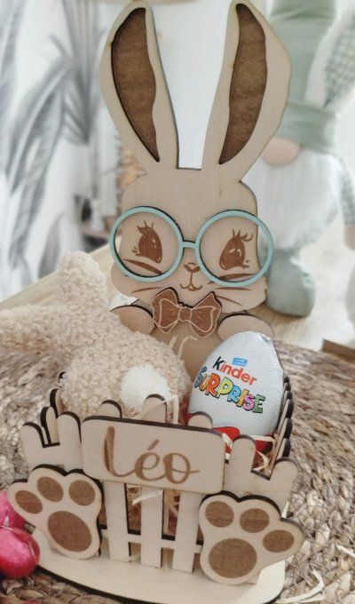 Panier lapin avec noeud papillon