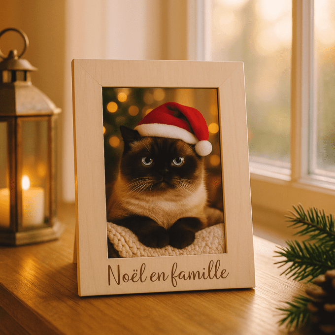 Cadre à poser avec photo de Noël