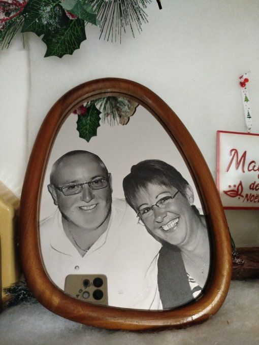 Miroir cadre bois ovale