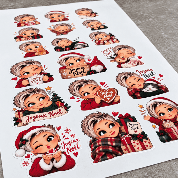 Stickers de Noël personnalisés – Pain d'épices, rennes et photos