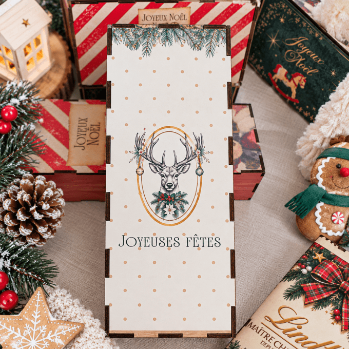 Boîte en bois personnalisée de Noël – Boîte à gourmandises