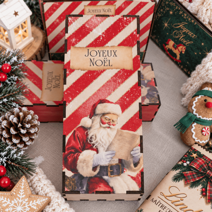Boîte en bois personnalisée de Noël – Boîte à gourmandises