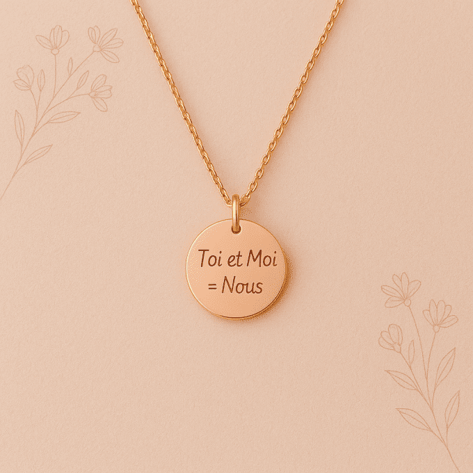 Collier médaillon rond