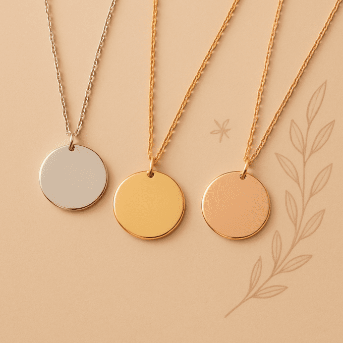 Collier médaillon rond