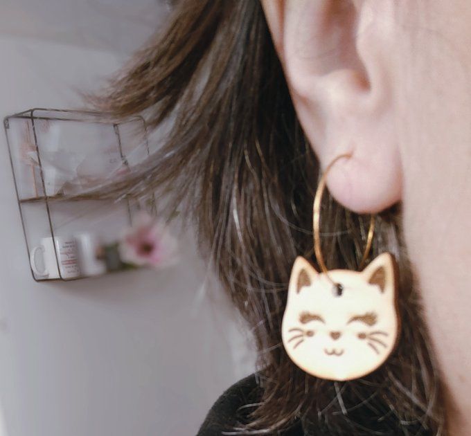 Boucles d'oreilles Tête de chat