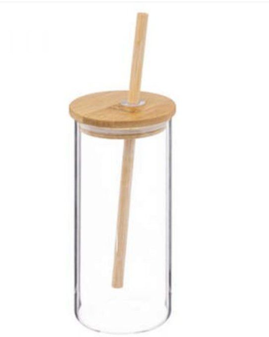 Gobelet verre et bambou, fleurs