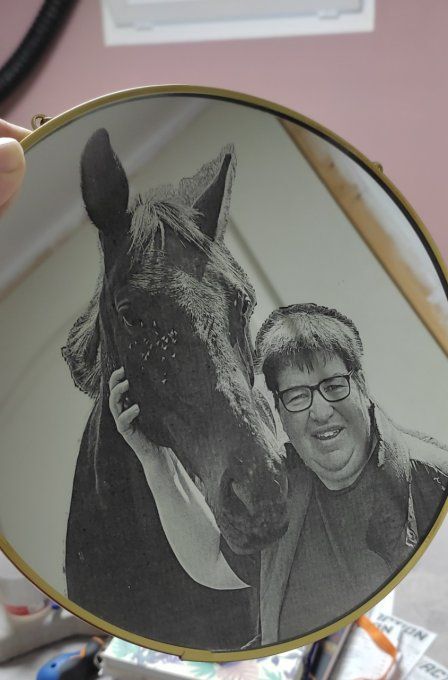 Gravure photo sur miroir