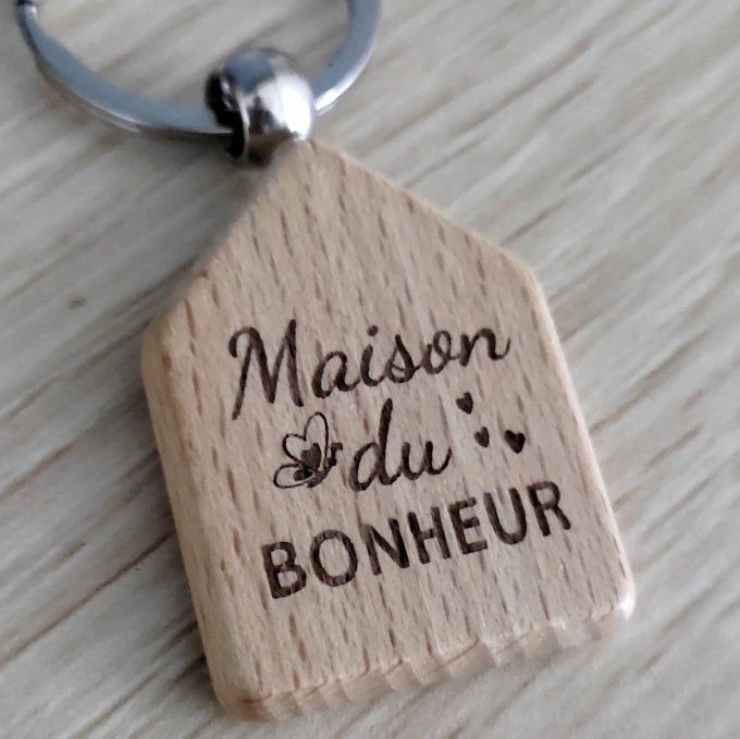 Porte clés en bois, modèle maison