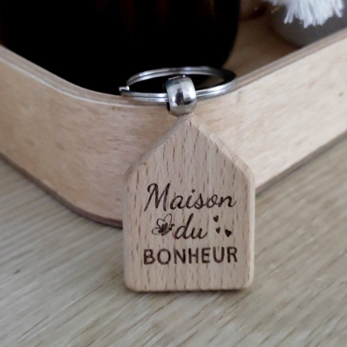 Porte clés en bois, modèle maison